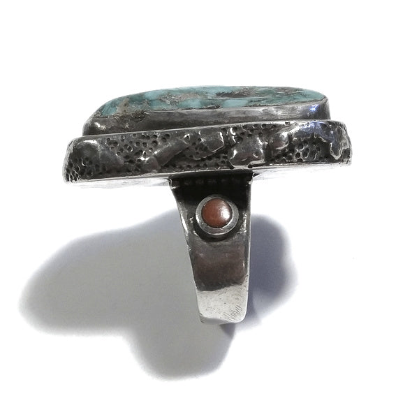 Anello TIBETANO AKAR con TURCHESE in argento 925 | Gioielli etnici