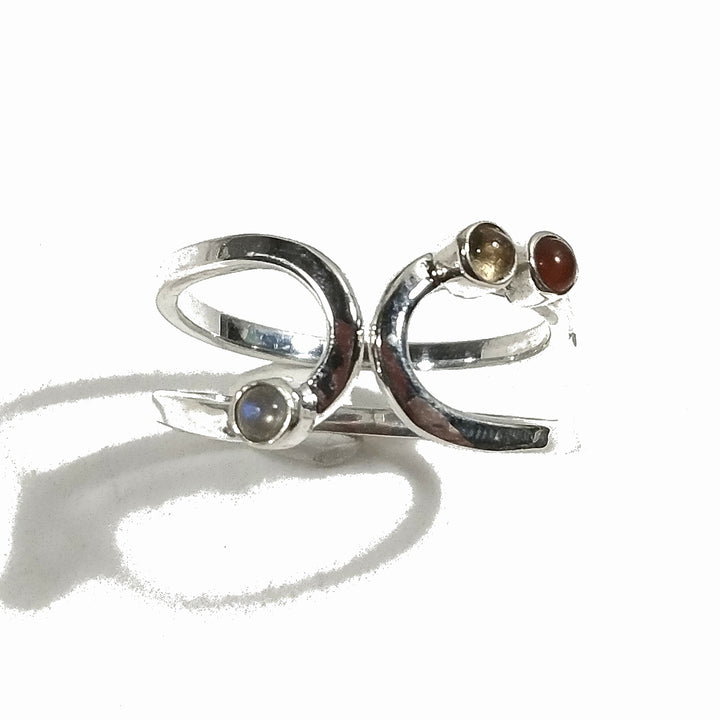 ANELLO minimal design in argento 925 con PIETRE | Gioielli contemporanei