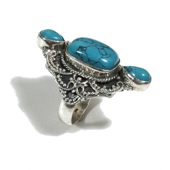 Anello con pietra in argento 925 con Turchese | GIOIELLI IN ARGENTO
