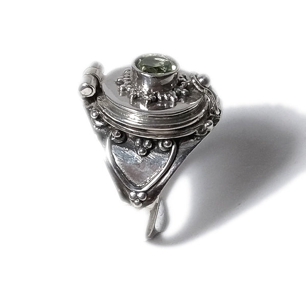 KASHI RING 925 silver dotted poison with stone | Ethnic jewelry