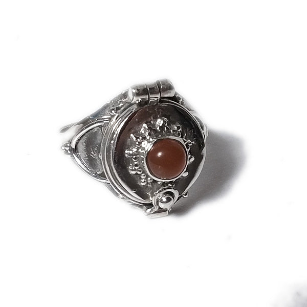 KASHI RING 925 silver dotted poison with stone | Ethnic jewelry