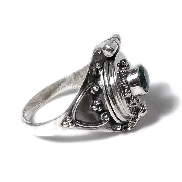KASHI RING 925 silver dotted poison with stone | Ethnic jewelry