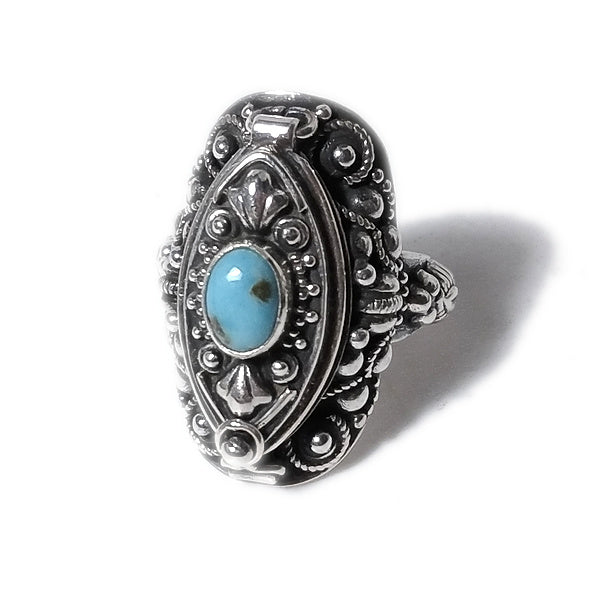 POISON RING 925 silver poison with moonstone
