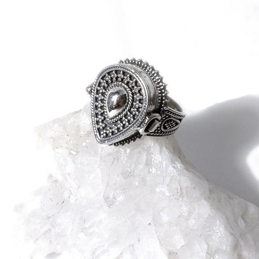 Anello in argento 925 puntinato a goccia - MUMBAY