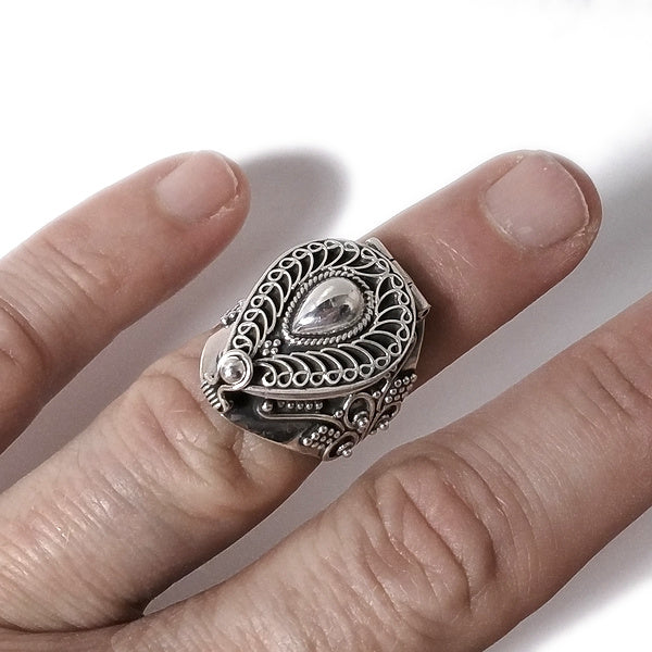 ANELLO GINGER argento 925 veleno puntinato goccia | Gioielli etnici