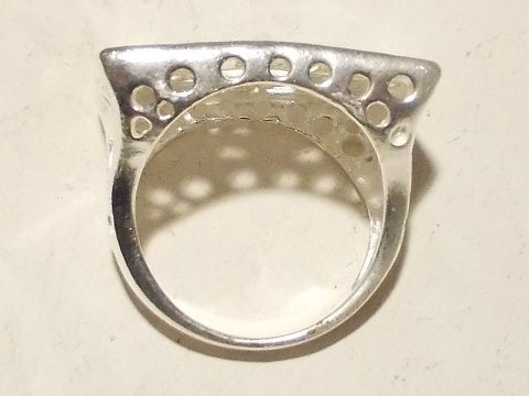 Rectangular perforated silver OM ring