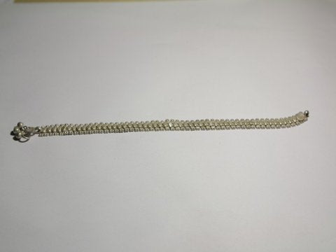 Semi-rigid silver anklet