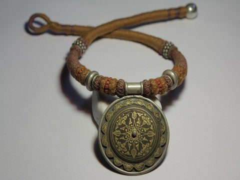 freeitalianjewels - Collana etnica argento e ACCIAO DAMAScO - ilmondodiwit - Collana