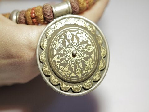 freeitalianjewels - Collana etnica argento e ACCIAO DAMAScO - ilmondodiwit - Collana