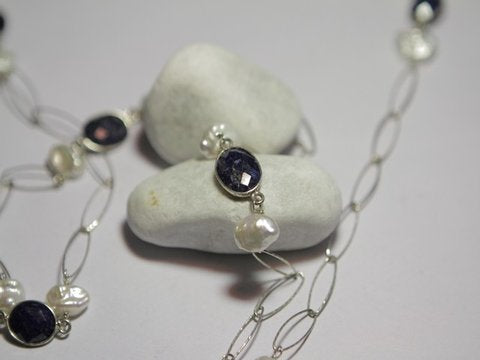 freeitalianjewels - Collana argento e Lapislazzuli PERLE - ilmondodiwit - Collana