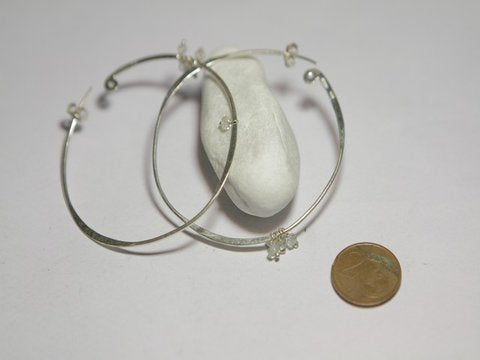Silver circle EARRINGS with MOONSTONE
