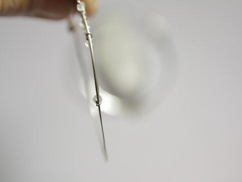 Silver circle EARRINGS with MOONSTONE