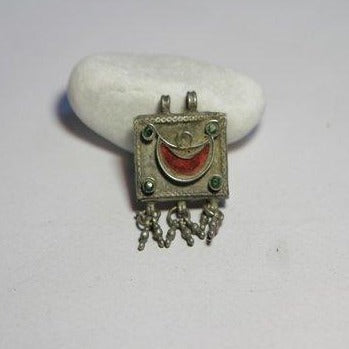 Ciondolo etnico argento antico KUNDAN MEENA