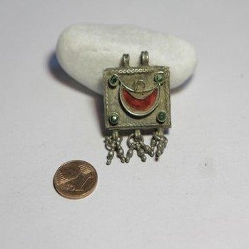 Ciondolo ETNICO argento antico KUNDAN MEENA