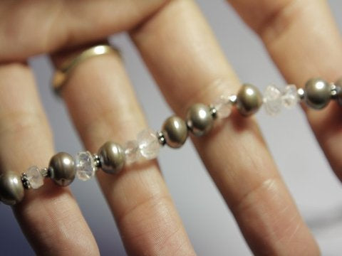freeitalianjewels - Collana PERLA e PIETRA di LUNA - ilmondodiwit - Collana