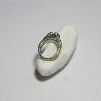 Anello etnico argento antico 2 PAVONI