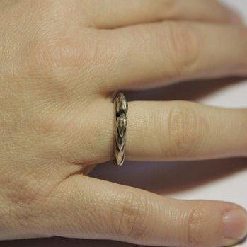 ETHNIC antique silver ring 2 PEACOCKS