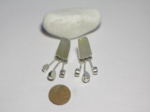 EARRINGS in silver with MOTHER OF PEARL