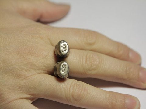 ETHNIC SEAL ring antique silver