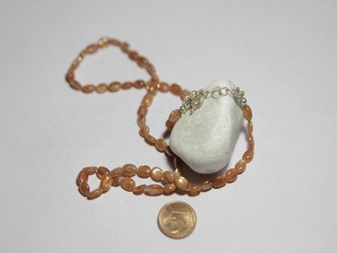 freeitalianjewels - Collana PIETRA DEL SOLE (oligoclasio) e argento - ilmondodiwit - Collana