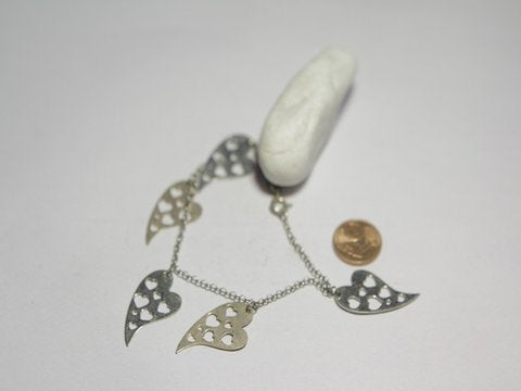Silver hearts bracelet