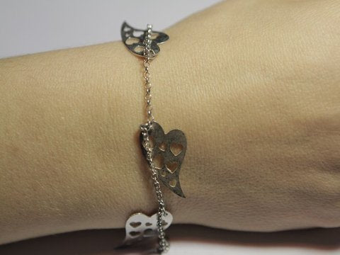 Silver hearts bracelet