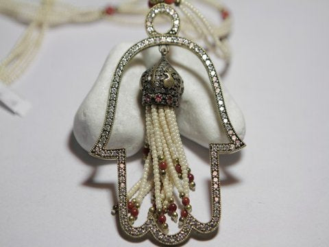 Hand of Fatima ethnic pendant necklace