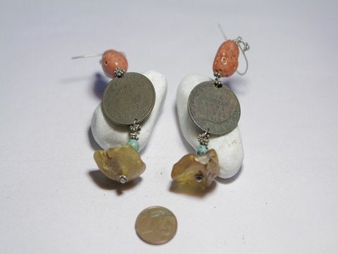 Ethnic EARRINGS with Indian currency