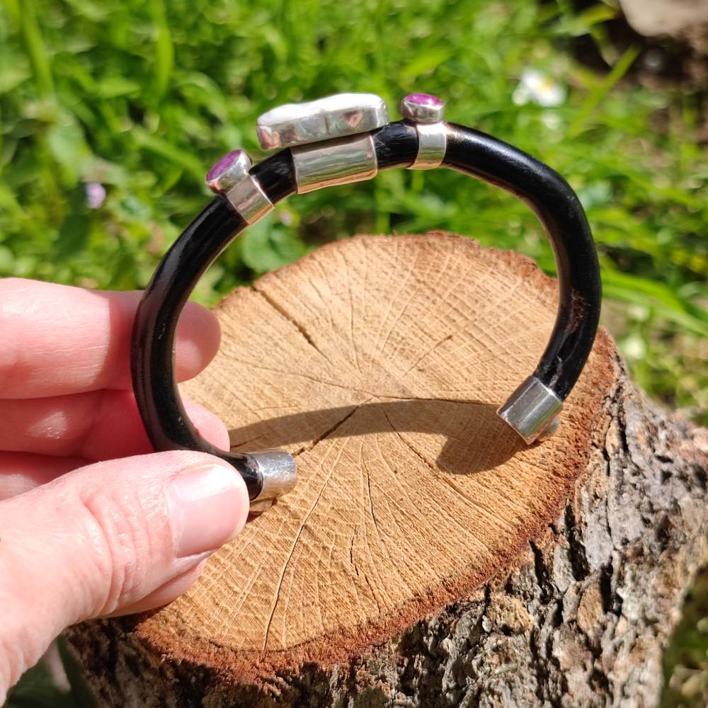 Copia del Bracciale ETNICO Corallo nero e argento 925
