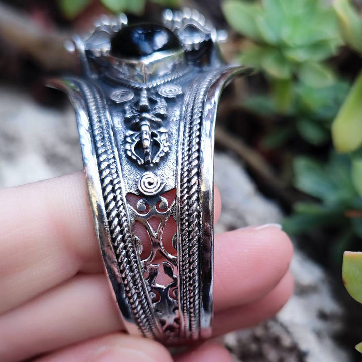 Bracciale rigido in argento 925 con pietra - HARIPURA