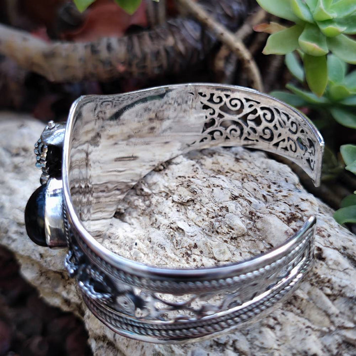 Bracciale rigido in argento 925 con pietra - HARIPURA