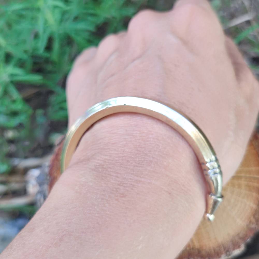 Bracciale rigido etnico in ottone Jita