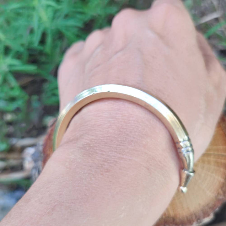 Bracciale rigido etnico in ottone Jita