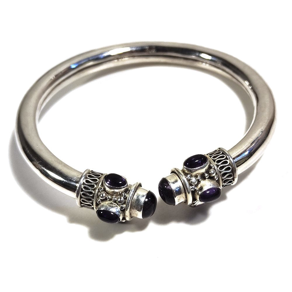 Bracciale rigido MAHA con Ametista in argento 925