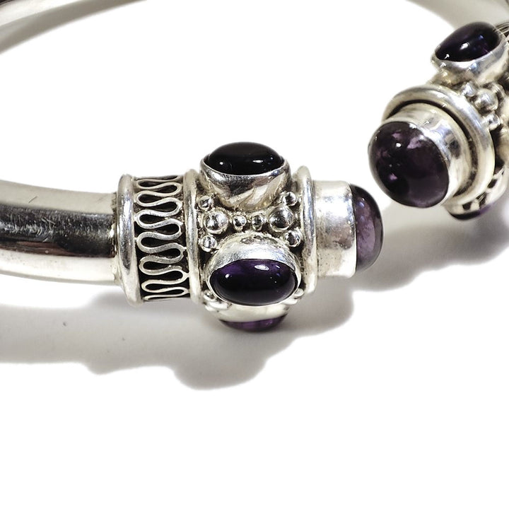 Bracciale rigido MAHA con Ametista in argento 925