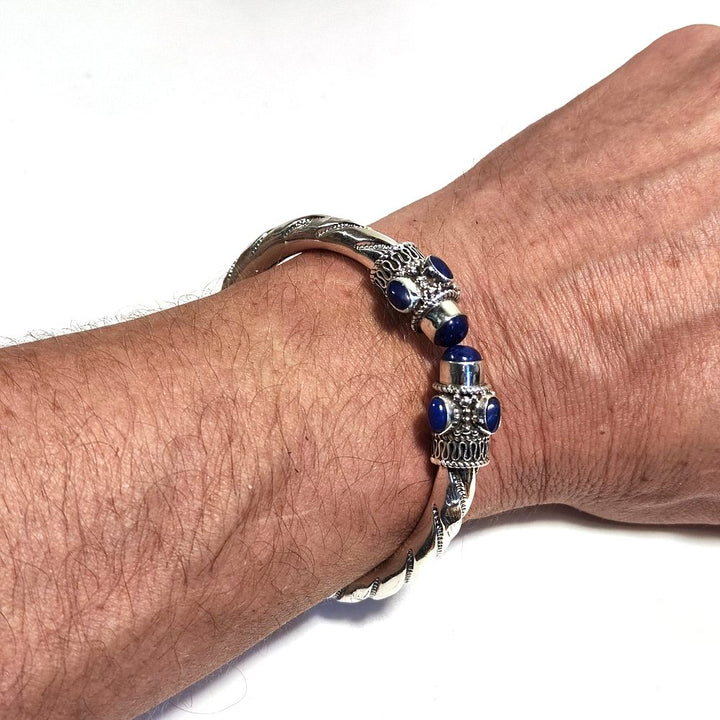 Bracciale rigido MAHA con LAPISLAZZULI in argento 925