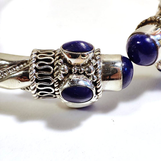 Bracciale rigido MAHA con LAPISLAZZULI in argento 925