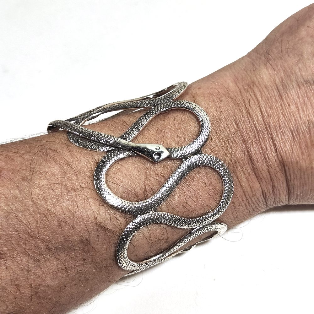 BRACCIALE schiava a forma di SERPENTE in argento 925 - ADAMO