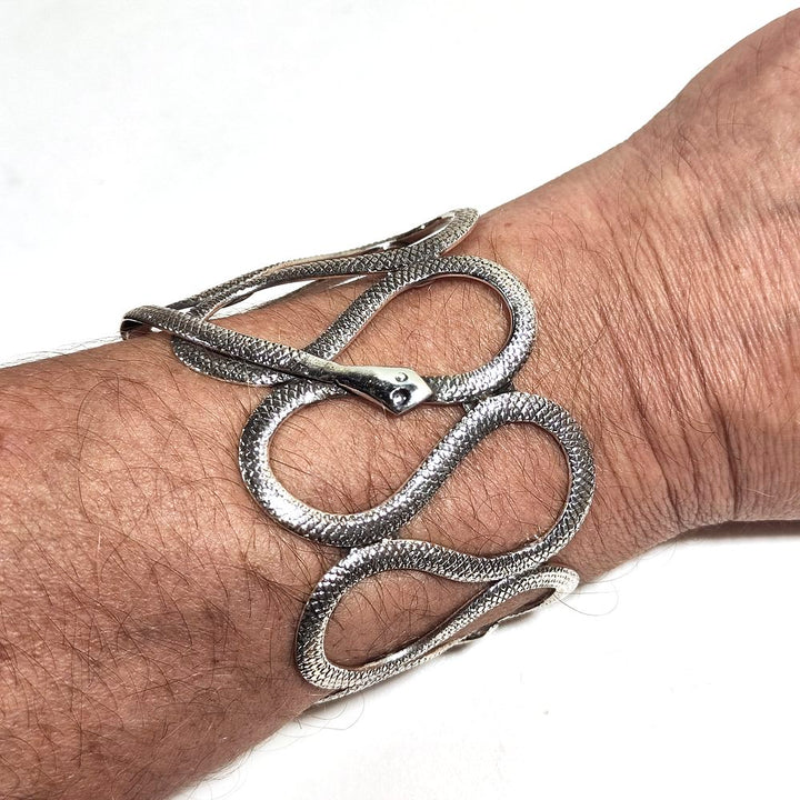 BRACCIALE schiava a forma di SERPENTE in argento 925 - ADAMO