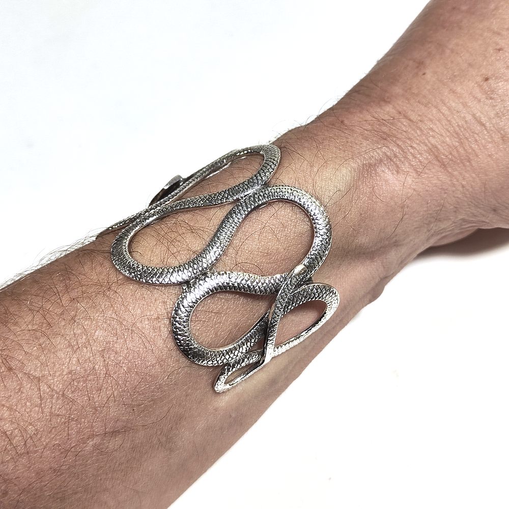 BRACCIALE schiava a forma di SERPENTE in argento 925 - ADAMO