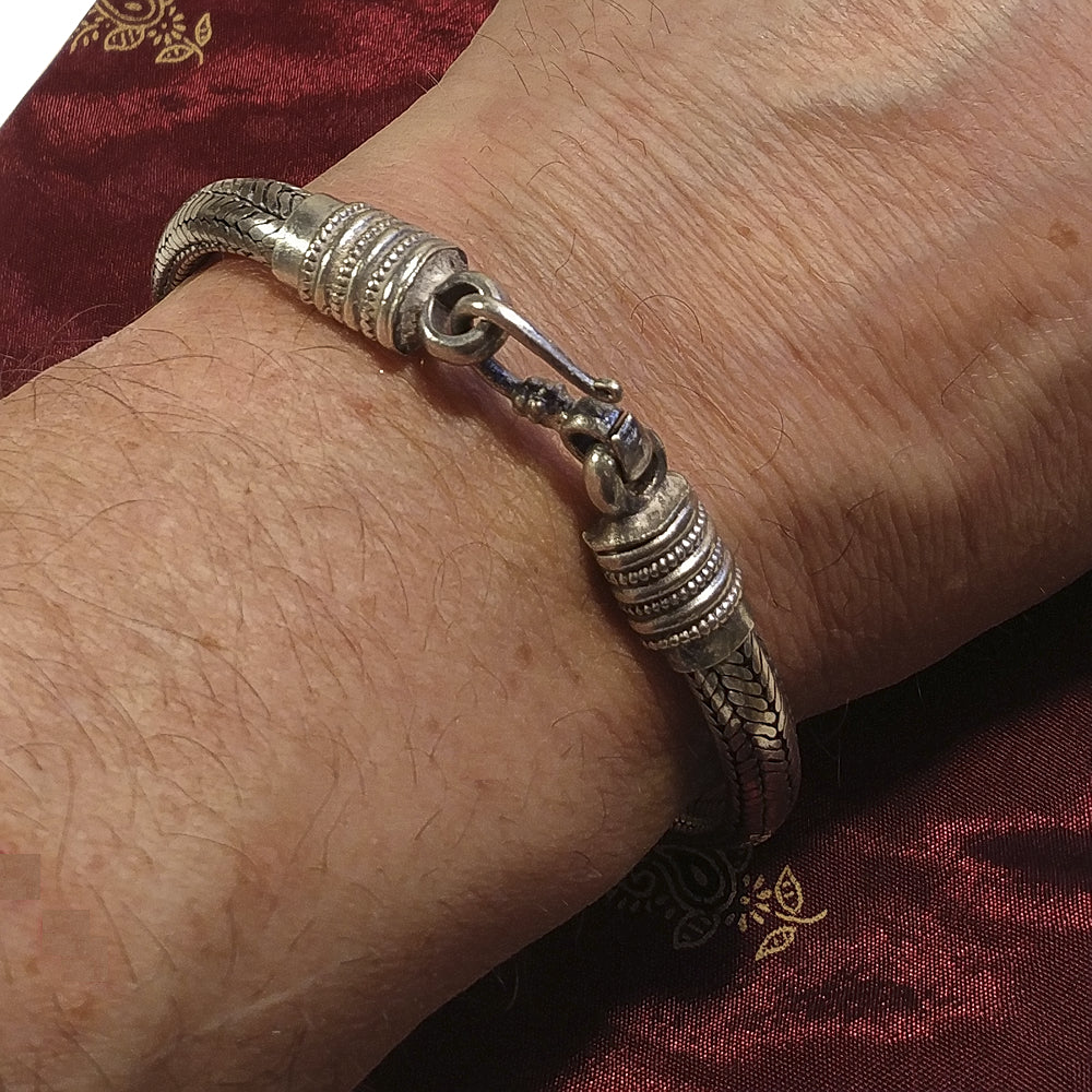 Bracciale Snake argento Uomo Donna mezzo tondo