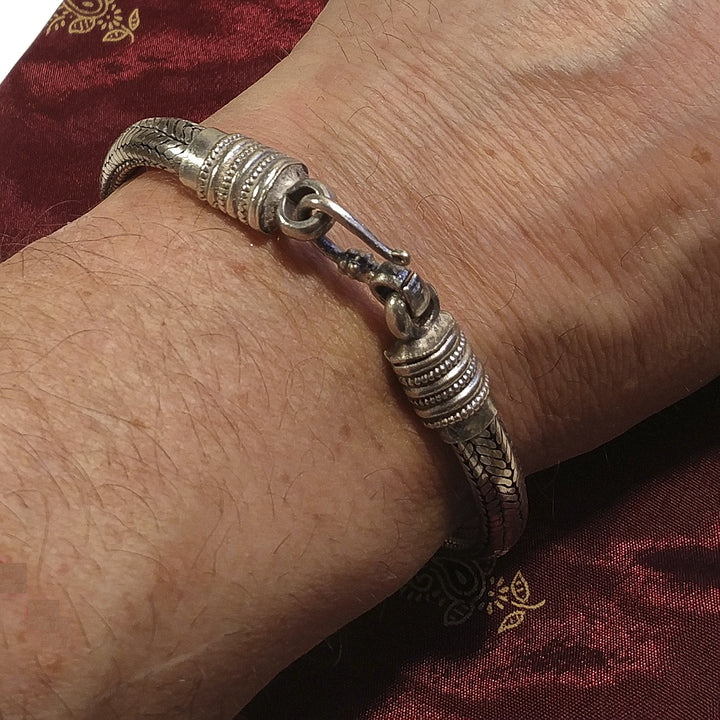 Bracciale Snake argento Uomo Donna mezzo tondo