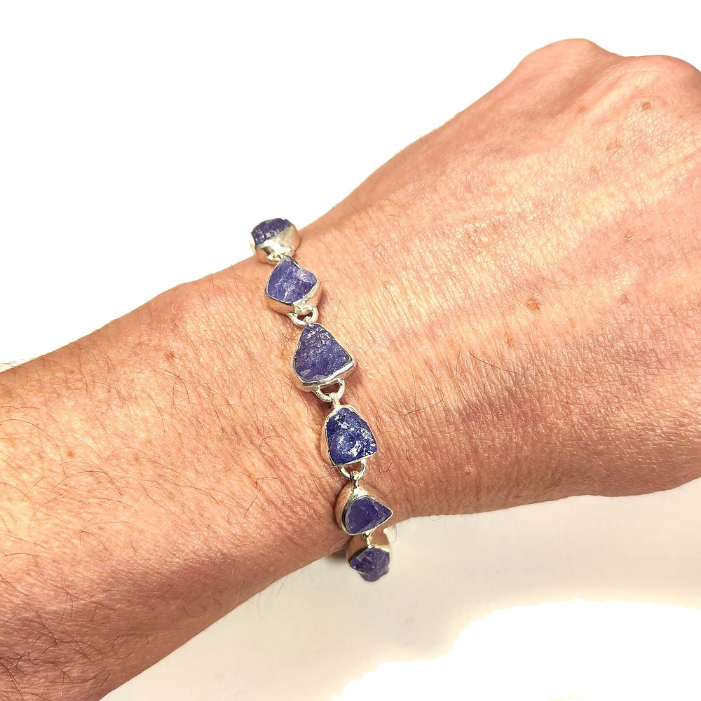 BRACCIALE ADIMU con TANZANITE grezza in argento 925