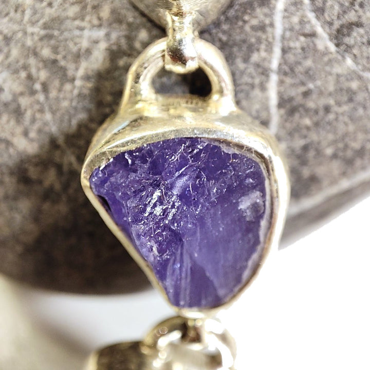 BRACCIALE ADIMU con TANZANITE grezza in argento 925