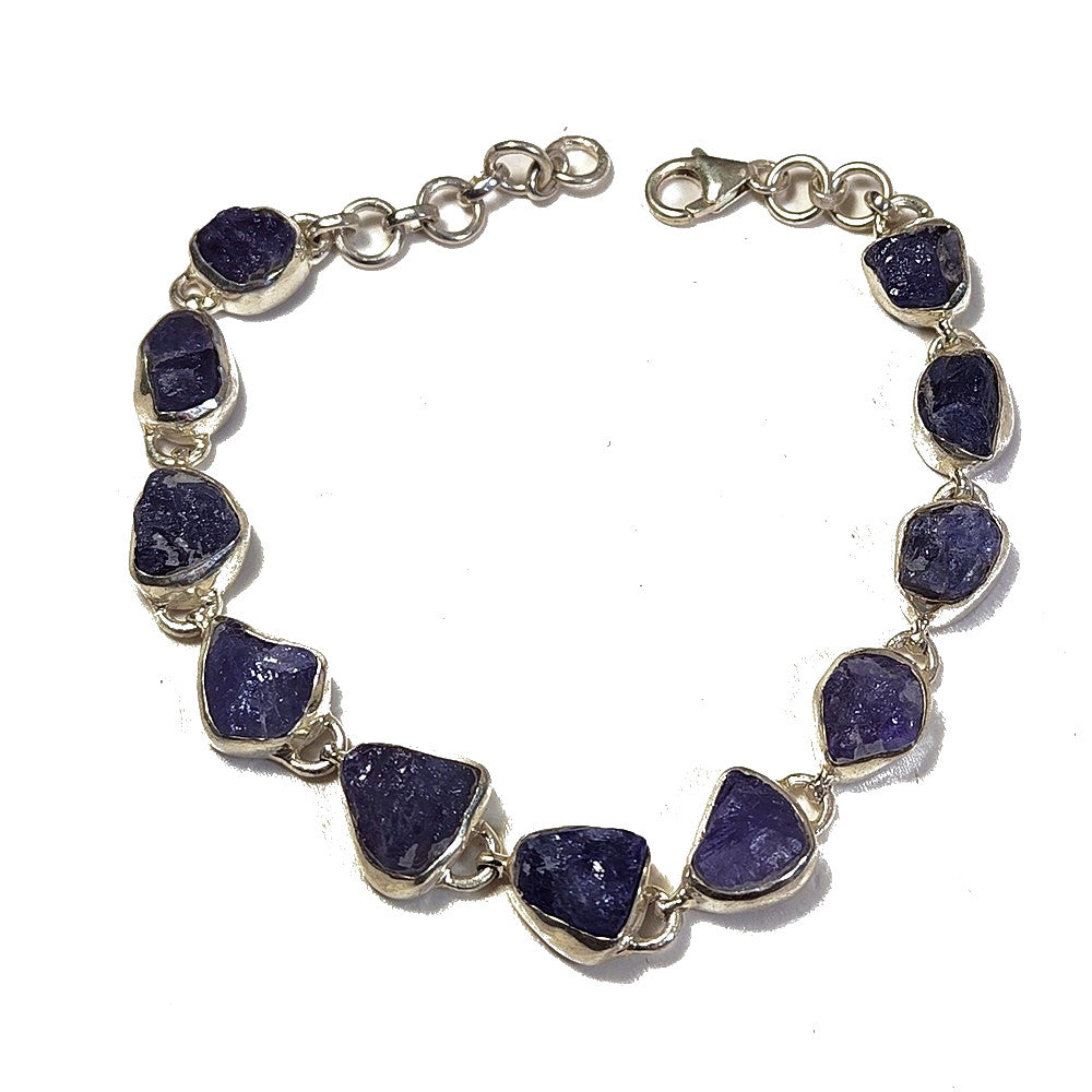 BRACCIALE ADIMU con TANZANITE grezza in argento 925