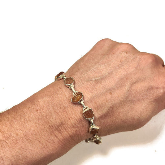 Bracciale con TOPAZIO IMPERIALE grezzo in argento - KIA