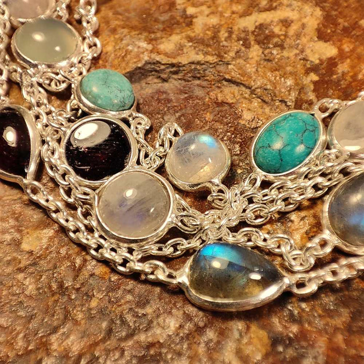 BRACCIALE DENALI con pietre miste in argento 925