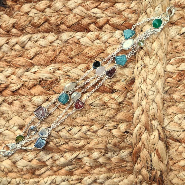 BRACCIALE ANJALI con pietre miste in argento 925