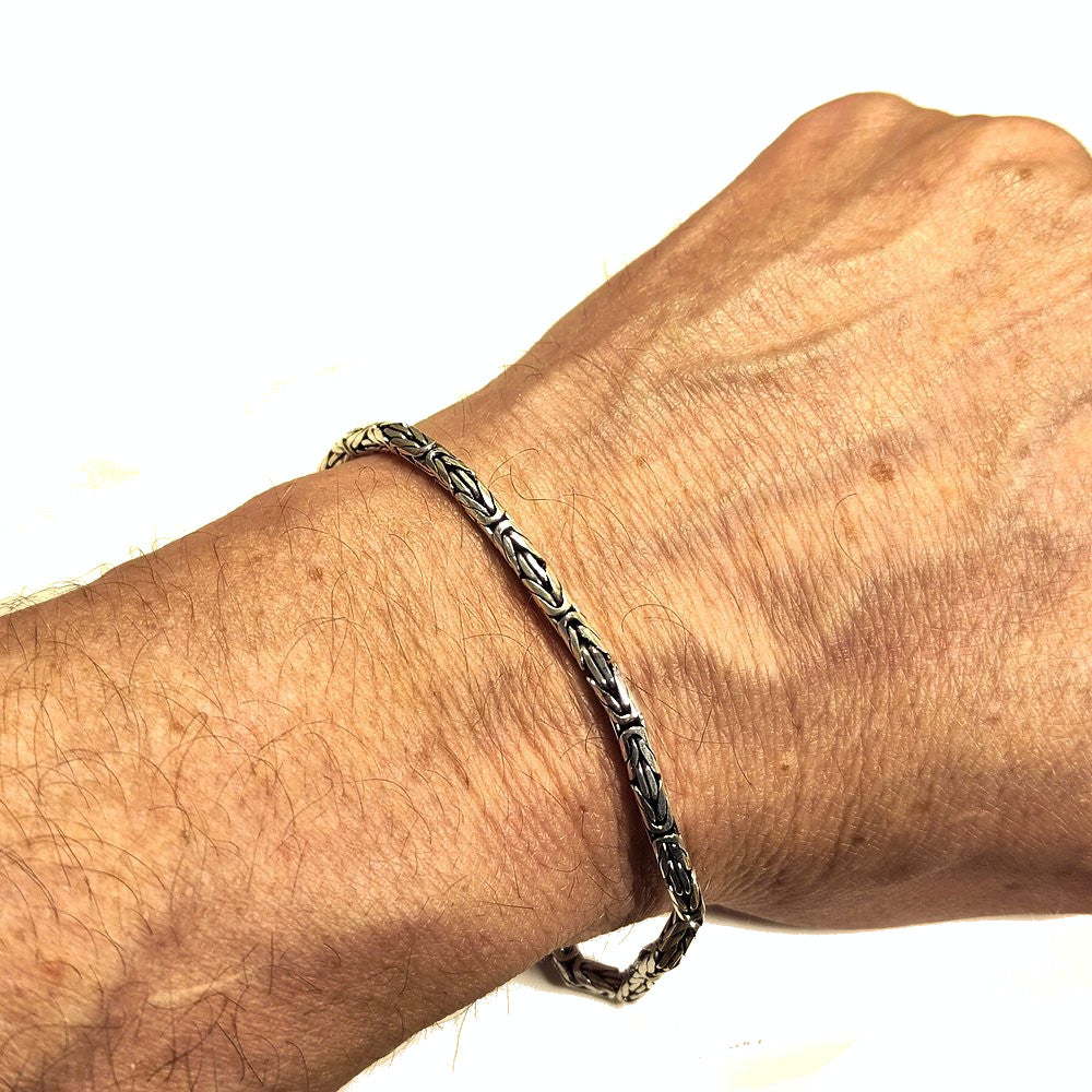 Bracciale Uomo Maglia Bizantina tonda