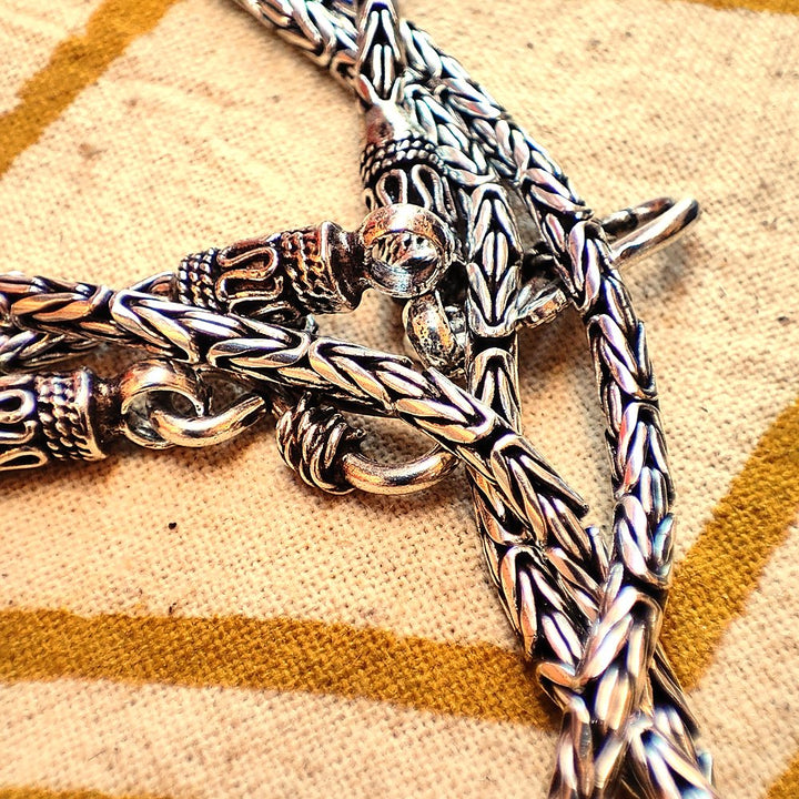 Bracciale in argento da Uomo Maglia Bizantina tonda